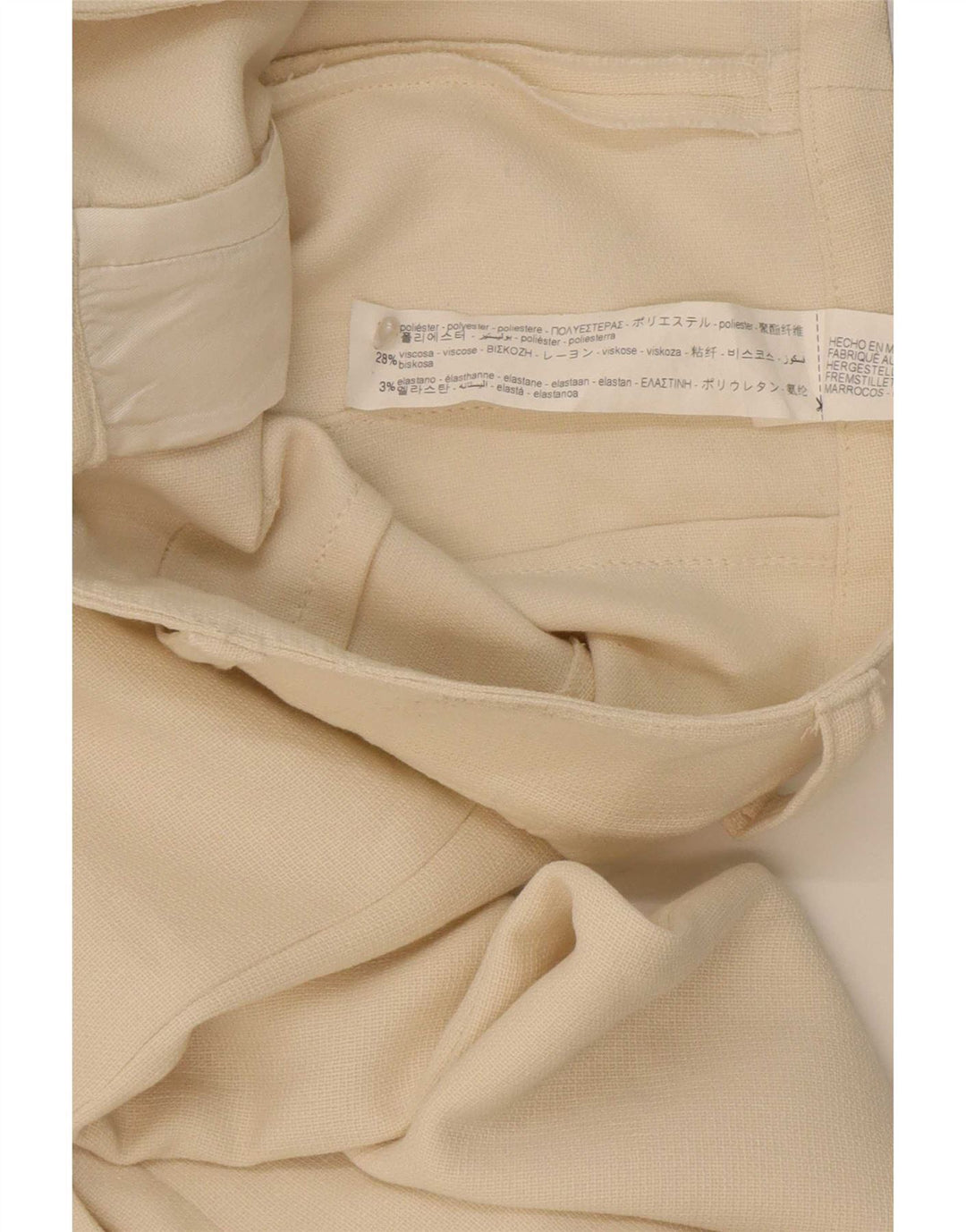 Zara Lige Casual Bukser Medium W32 L33 Off White Polyester