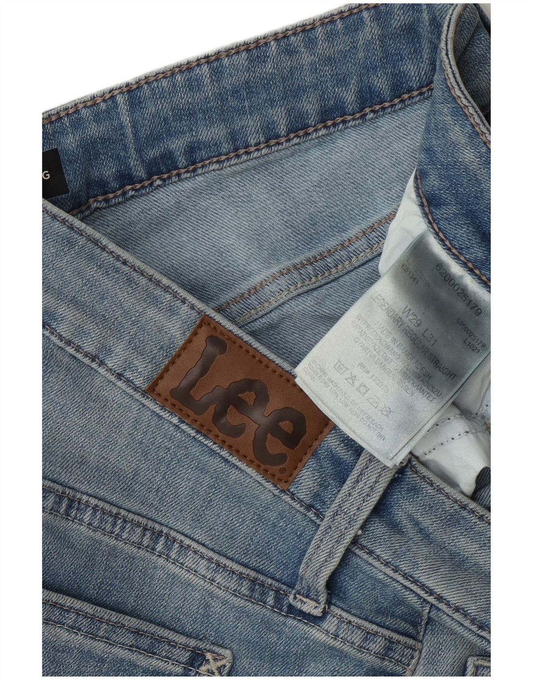 Lee Mens Mid Rise Regular Fit Straight Jeans W29 L31 Blå Bomuld