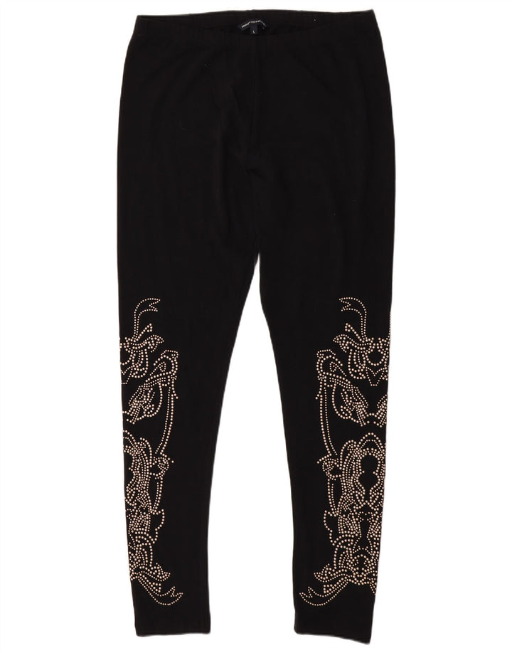 French Connection Womens Leggings UK 14 Large Black Floral