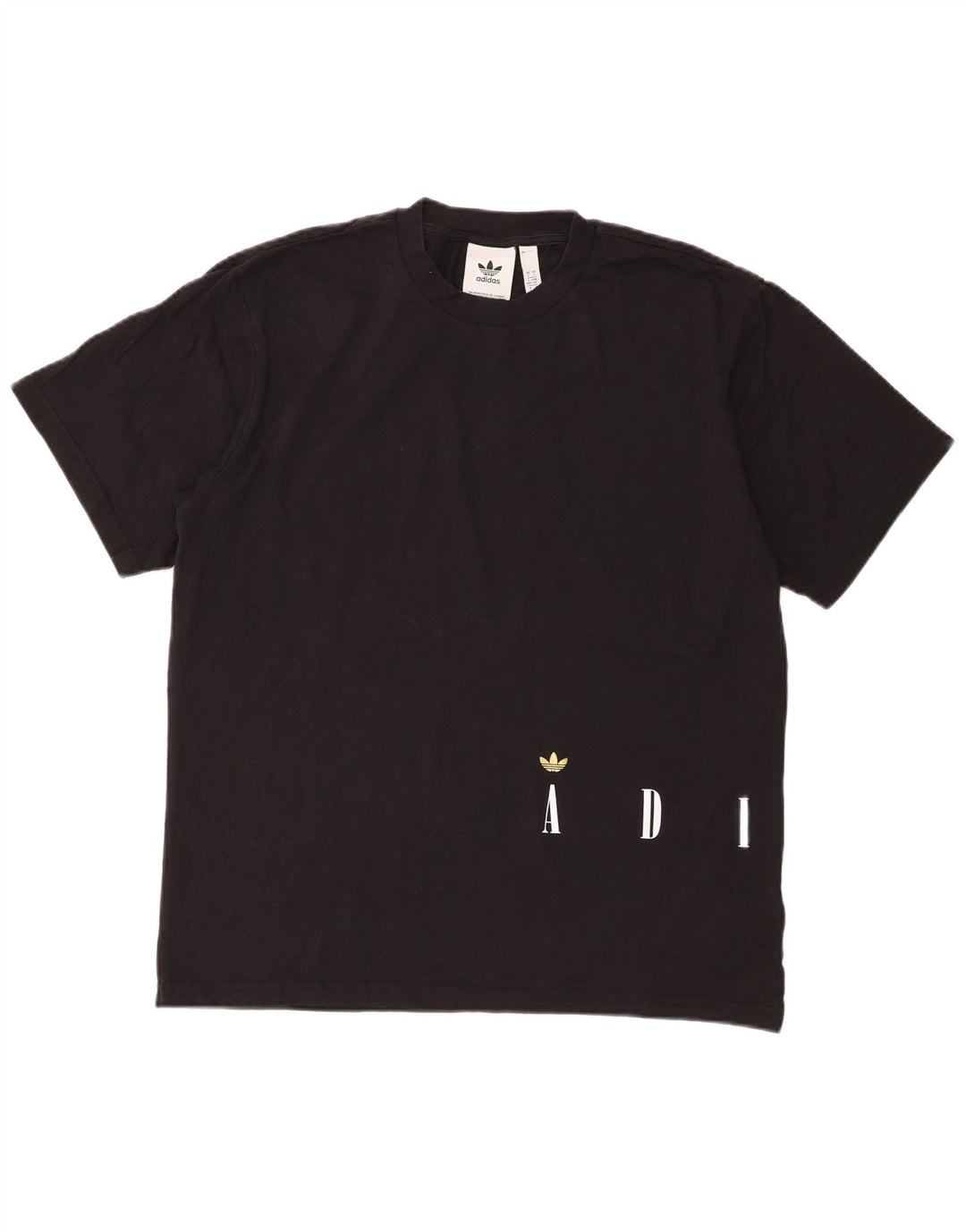 Adidas Grafisk T-shirt top til mænd, stor sort bomuld