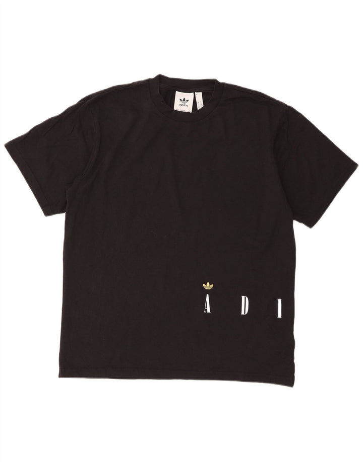 Adidas Grafisk T-shirt top til mænd, stor sort bomuld