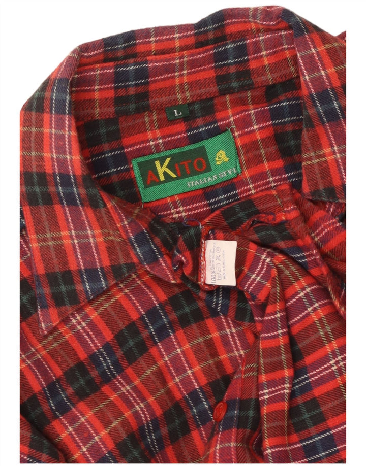 Akito Dame Flanell Shirt UK 16 Stor rød ternet bomuld