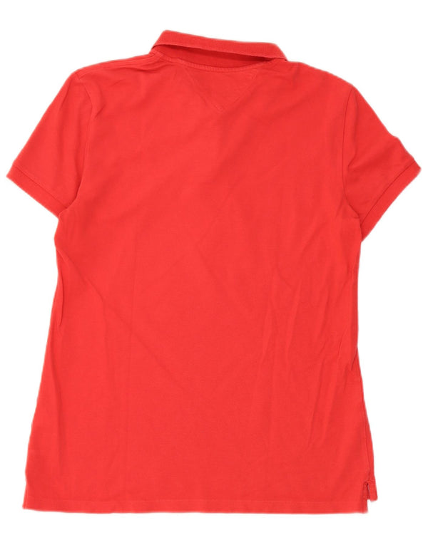 Tommy Hilfiger Dame Polo Shirt UK 12 Medium Rød Bomuld