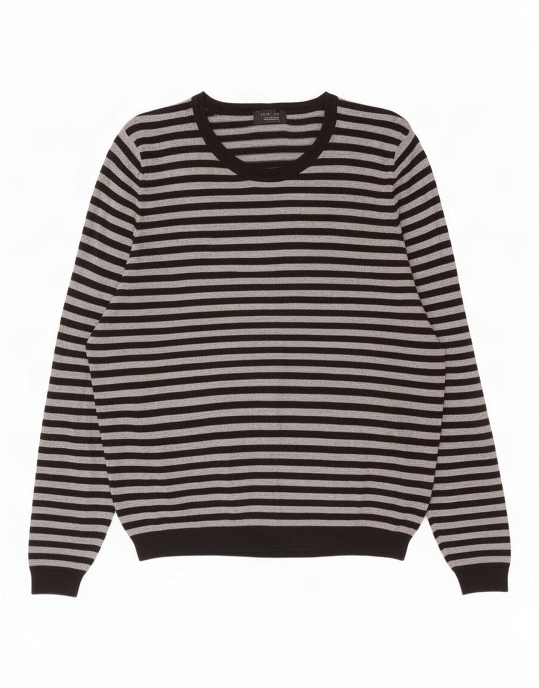 Zara Herre Top Langærmet XL Grå Stribet Viscose