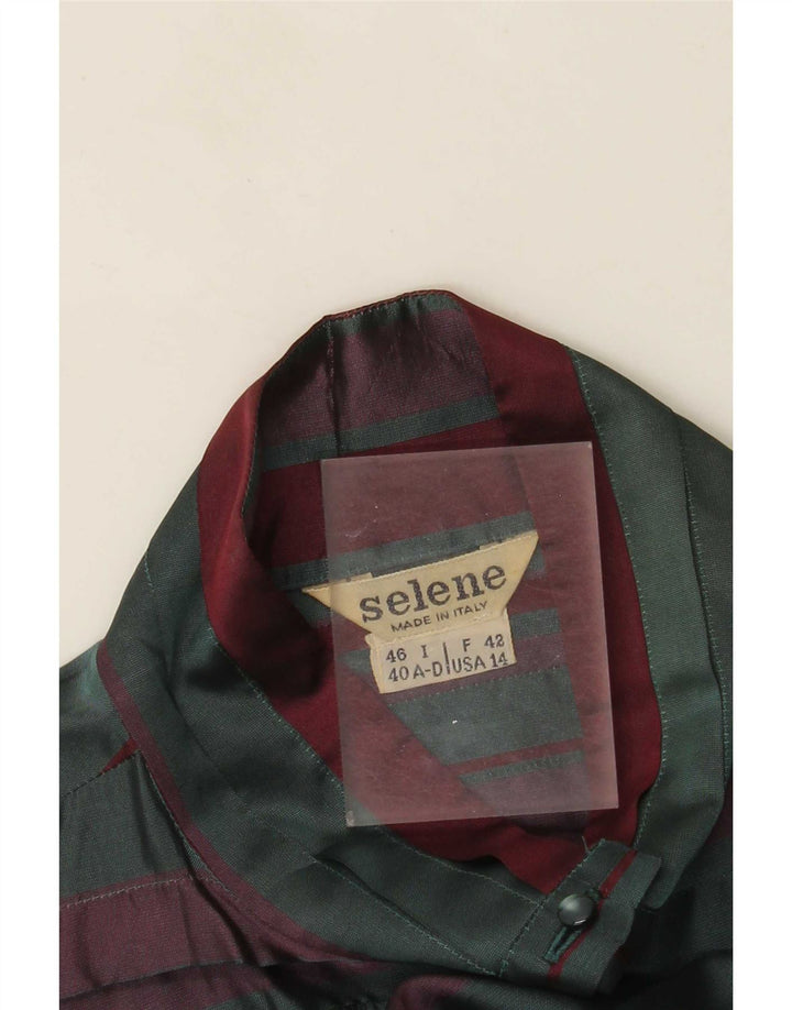 Selene Dame Skjorte Bluse IT 46 Stor Grøn Stribet