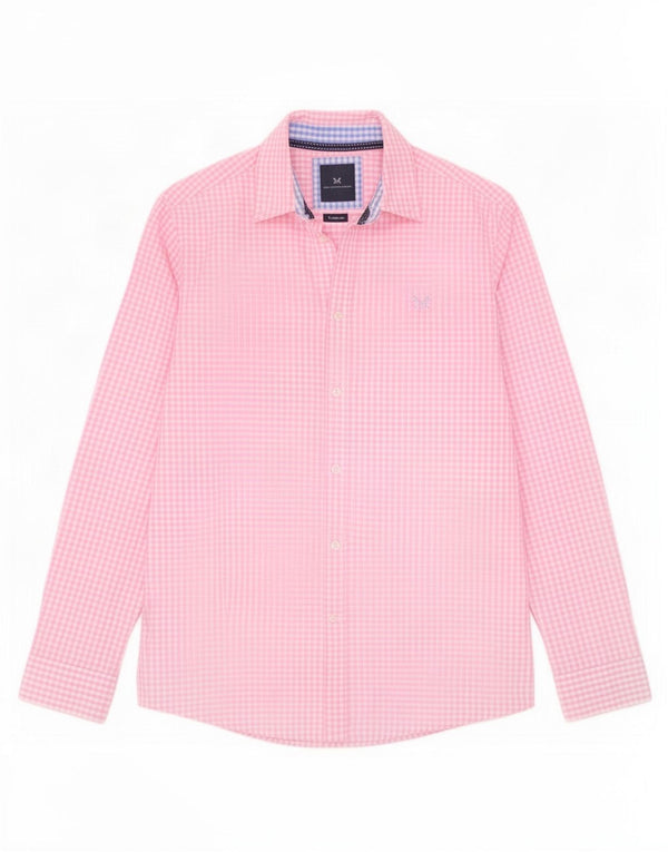 Crew Clothing Herre Classic Fit skjorte Medium Pink Gingham Cotton