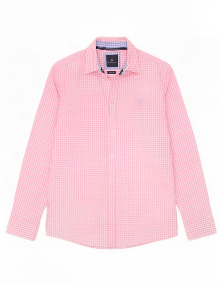 Crew Clothing Herre Classic Fit skjorte Medium Pink Gingham Cotton