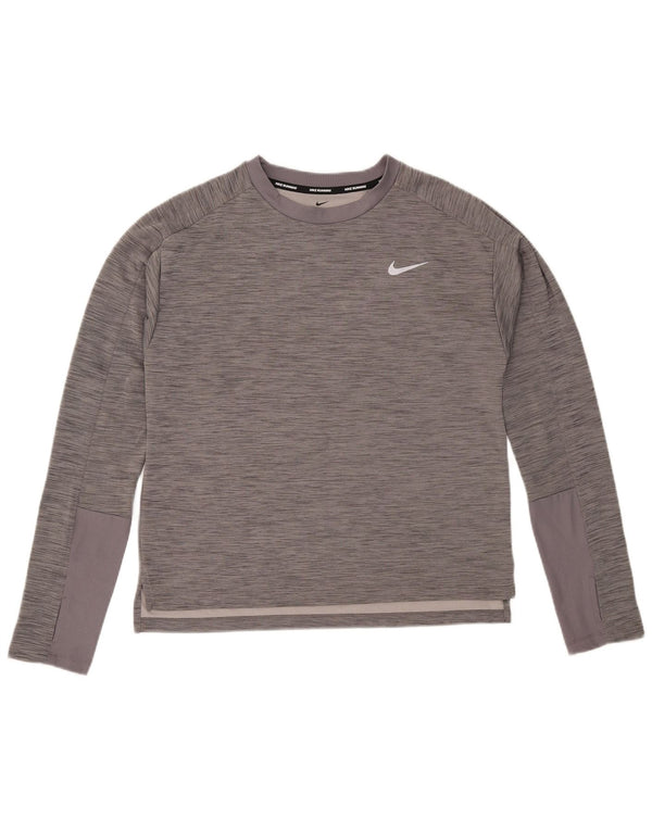 Nike Herre Dri Fit Top Langærmet Medium Grey Flecked