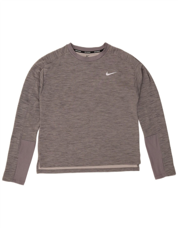 Nike Herre Dri Fit Top Langærmet Medium Grey Flecked