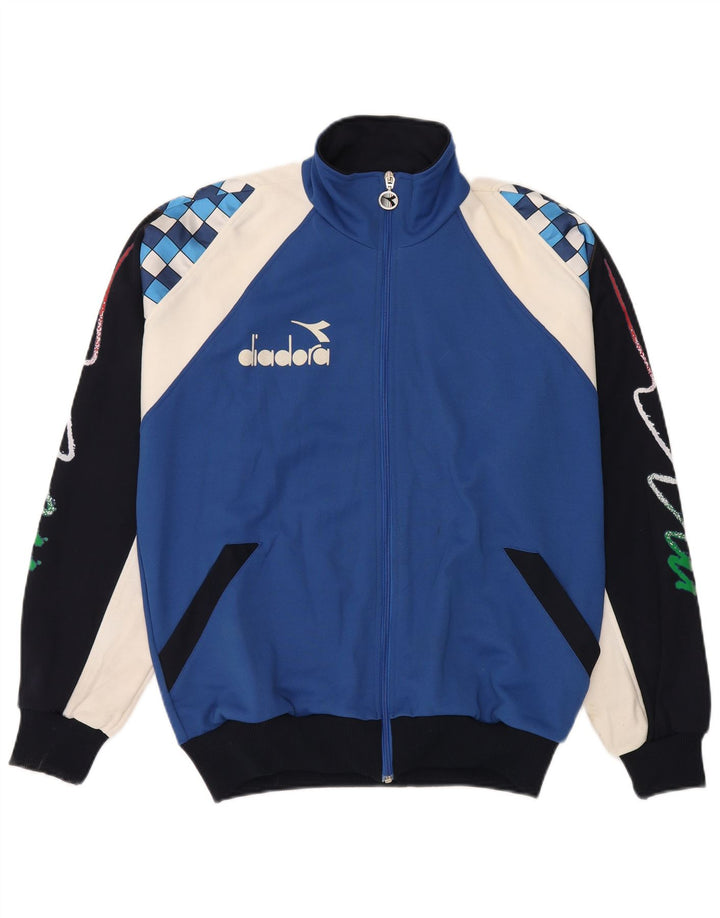 Diadora Herre grafisk træningsdragt Topjakke Stor Blå Colourblock Polyester