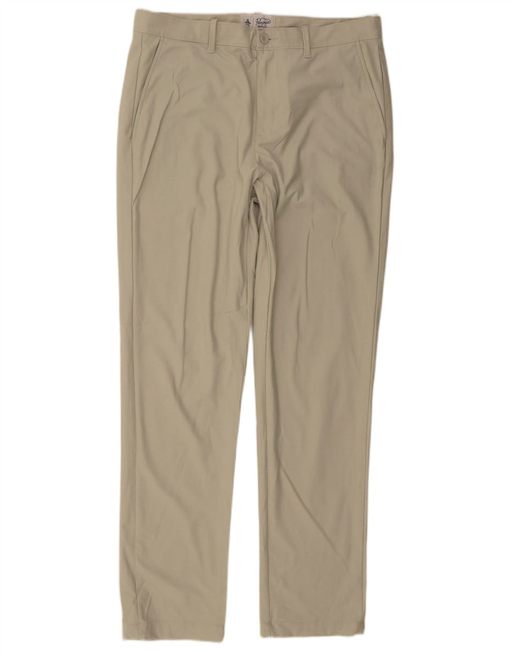 Penguin Herre Slim Chino Bukser W34 L32 Grøn Polyester