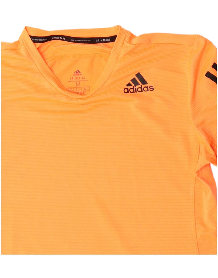 ADIDAS Aeroready T-Shirt Top Medium Orange Polyester til mænd