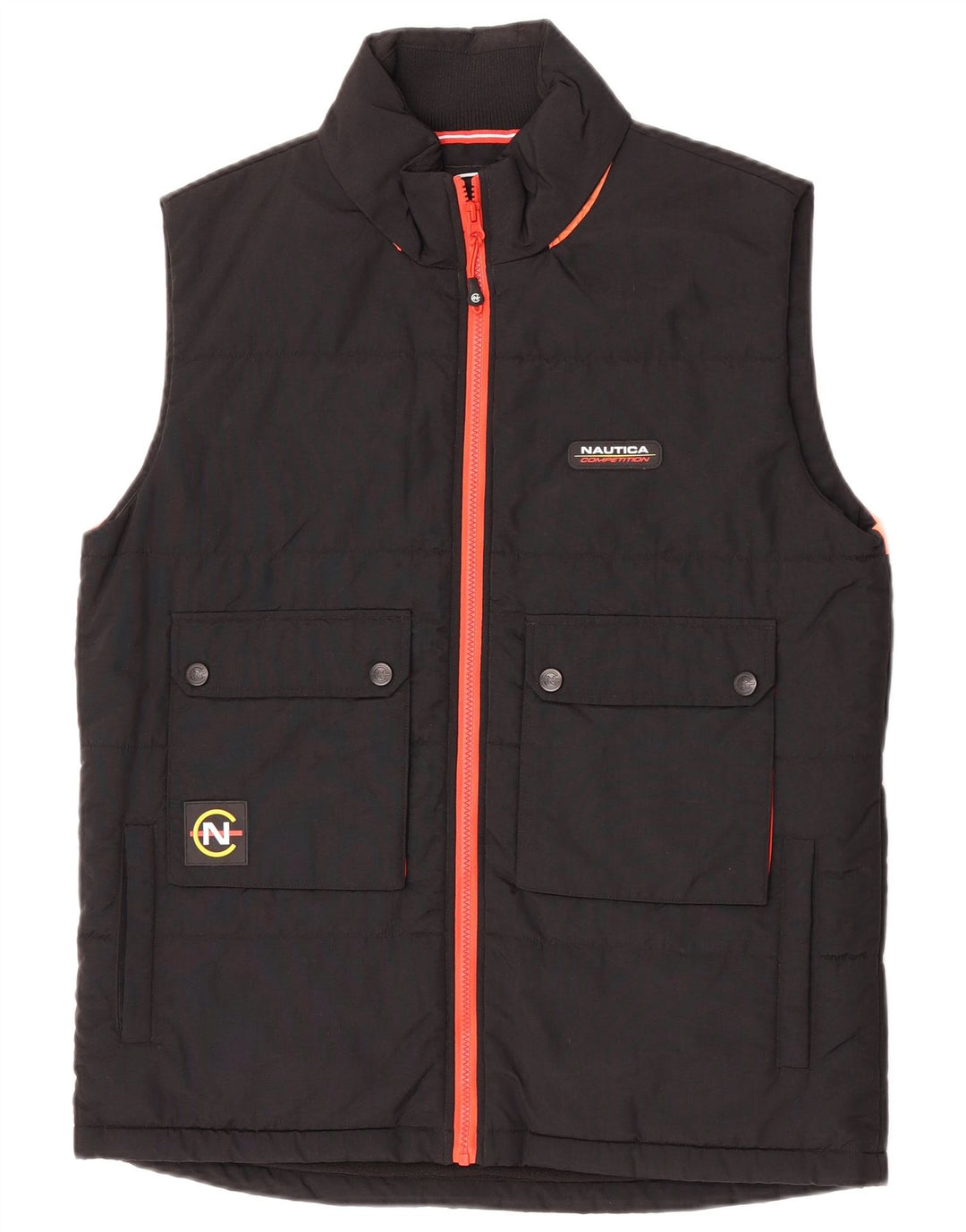 Nautica Herre Hætte Polstret Gilet UK 38 Medium Sort