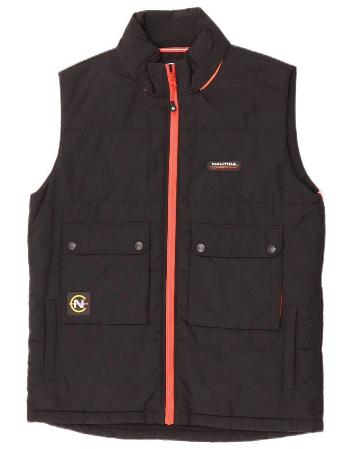 Nautica Herre Hætte Polstret Gilet UK 38 Medium Sort