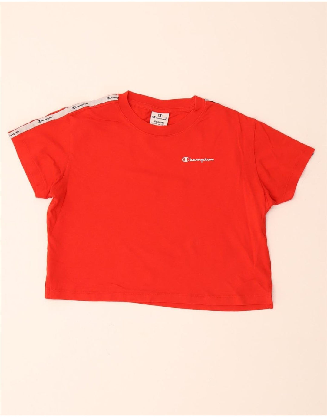CHAMPION Girls Graphic T-Shirt Top 9-10 Years Medium Red