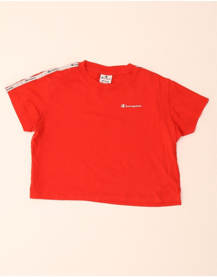 CHAMPION Girls Graphic T-Shirt Top 9-10 Years Medium Red