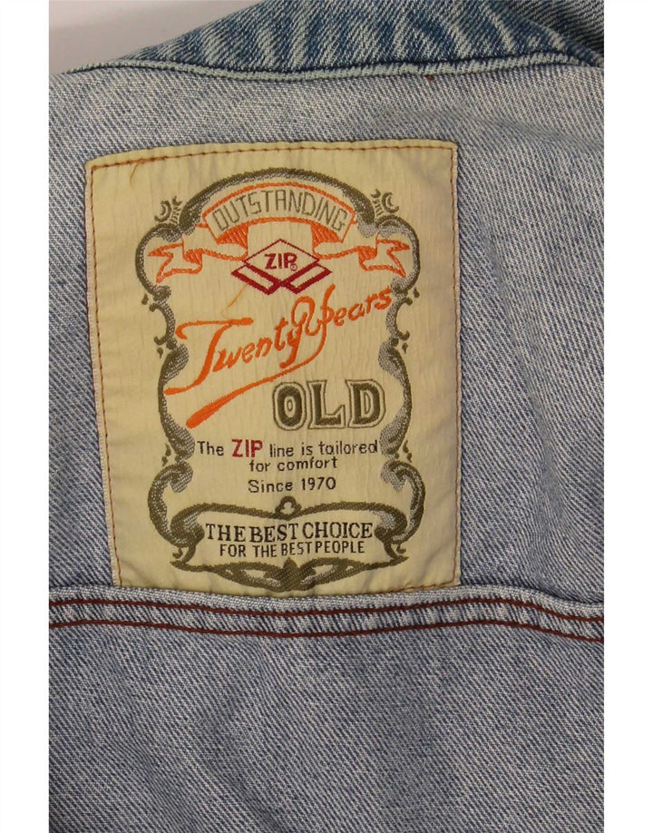 Vintage Herre denimjakke UK 14 Medium Blue Floral