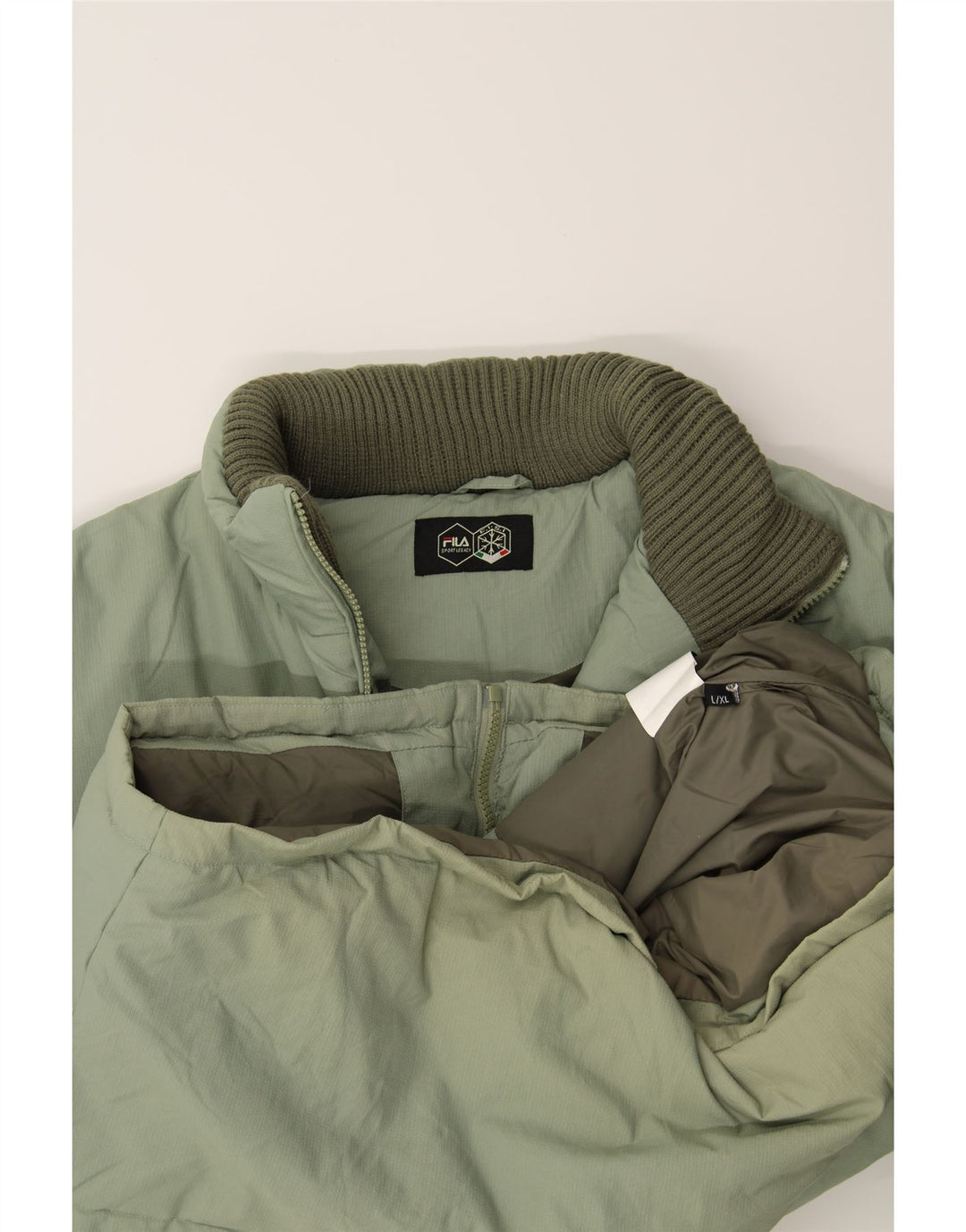 FILA Mens Padded Jacket UK 40 Large Green Polyamide Vintage Fila and Second-Hand Fila from Messina Hembry 