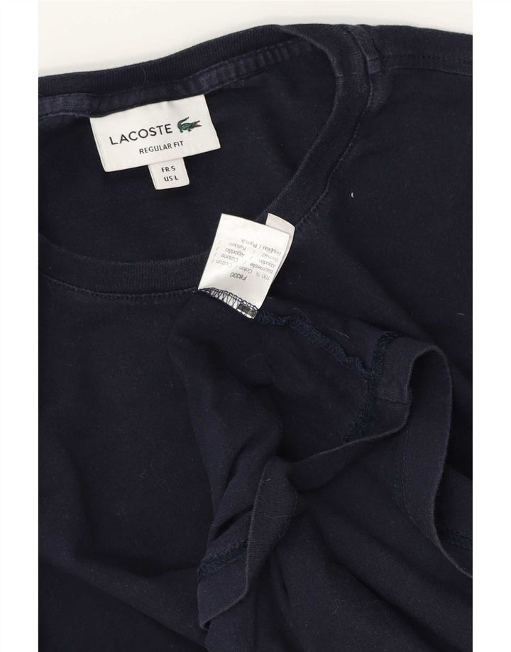 Lacoste Herre Regular Fit T-Shirt Top Størrelse 5 Stor Marineblå Bomuld