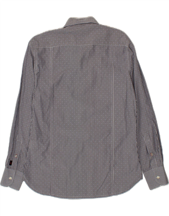 KAPPA Mens Shirt Medium Navy Blue Striped Cotton Vintage Kappa and Second-Hand Kappa from Messina Hembry 