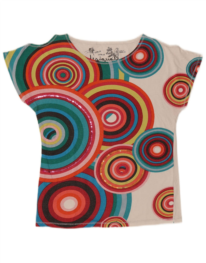 DESIGUAL Pige T-Shirt Top 11-12 År Flerfarvet Geometrisk