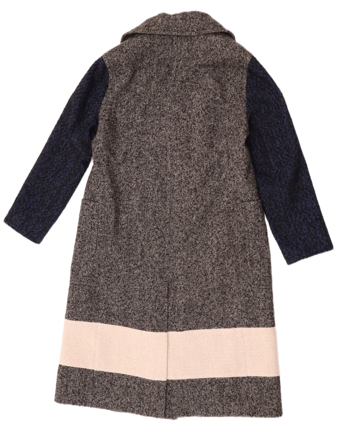 French Connection Dame Dobbeltradet Frakke UK 6 XS Grå Colourblock