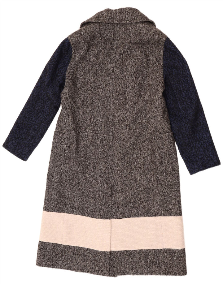 French Connection Dame Dobbeltradet Frakke UK 6 XS Grå Colourblock
