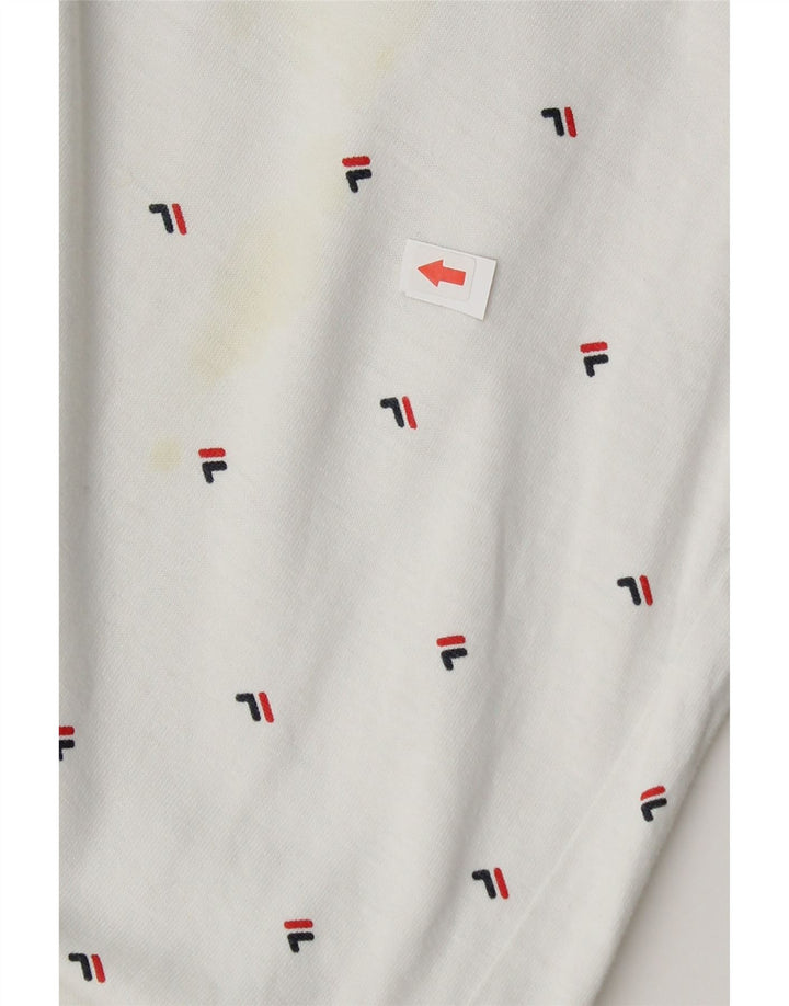 Fila Herre grafisk poloshirt Lille hvid bomuld
