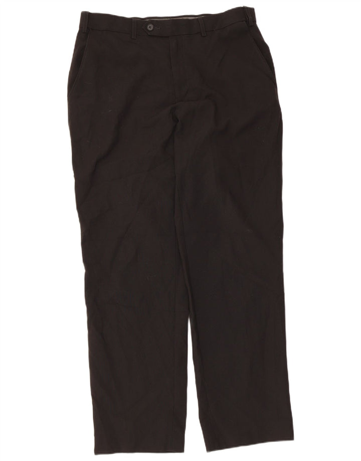Marks & Spencer Herre Lige Regular Fit Suit Bukser W32 L31 Sort