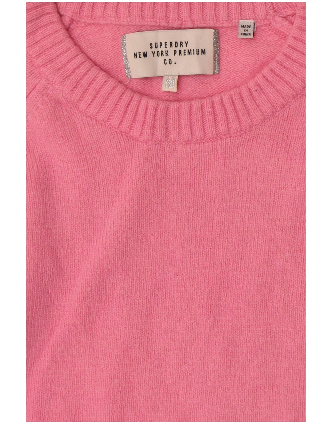 Superdry sweater med rund hals til kvinder UK 14 Medium Pink