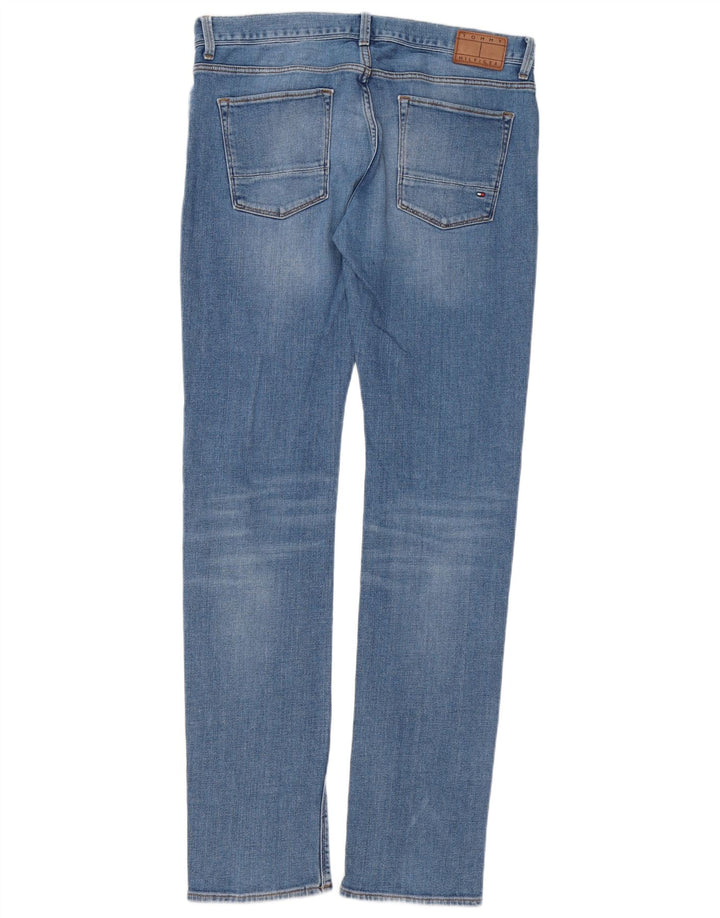 TOMMY HILFIGER Herre Denton Straight Jeans W34 L36 Blå Bomuld