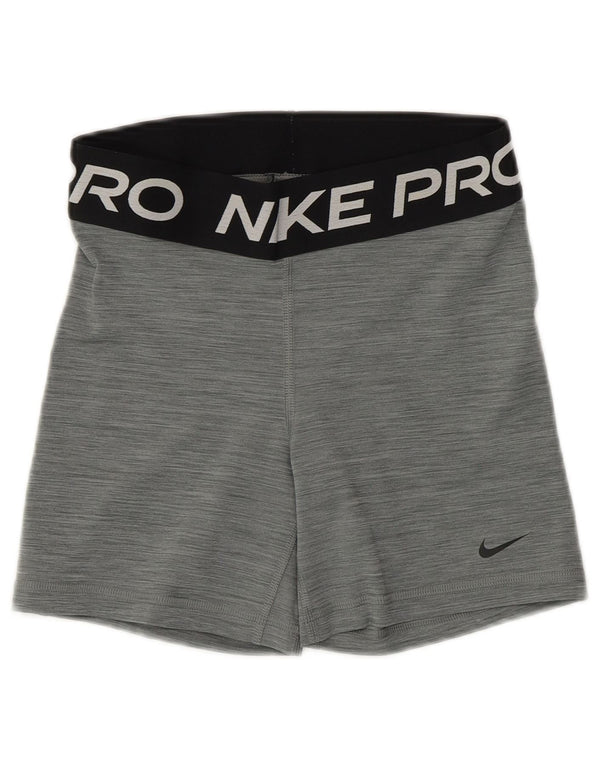 NIKE Dri Fit grafiske sportsshorts til kvinder UK 10 Små grå polyester