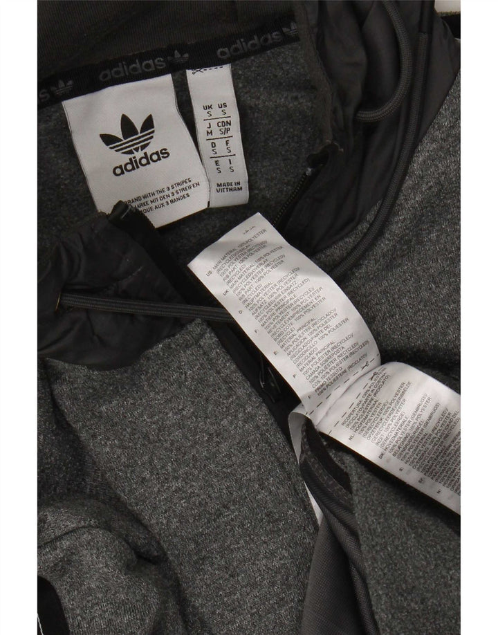 Adidas Herre grafisk hættetrøje med lynlås, lille grå Colourblock Polyester