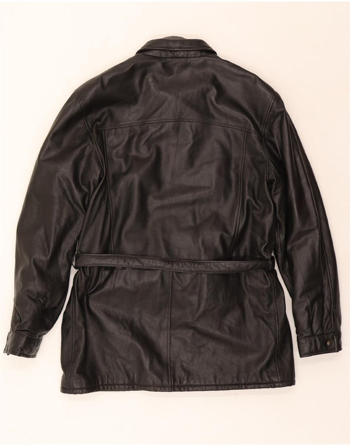 VINTAGE Mens Leather Jacket UK 40 Large Black Vintage Vintage and Second-Hand Vintage from Messina Hembry 