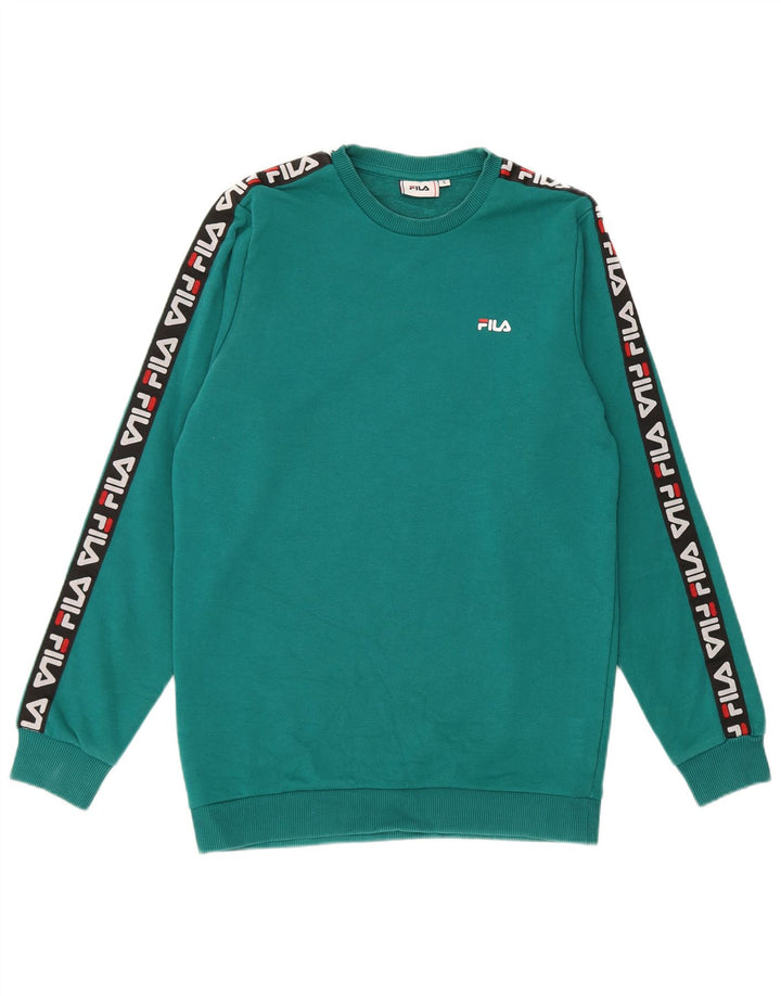 Fila Herre Grafisk Sweatshirt Jumper Lille Grøn Bomuld