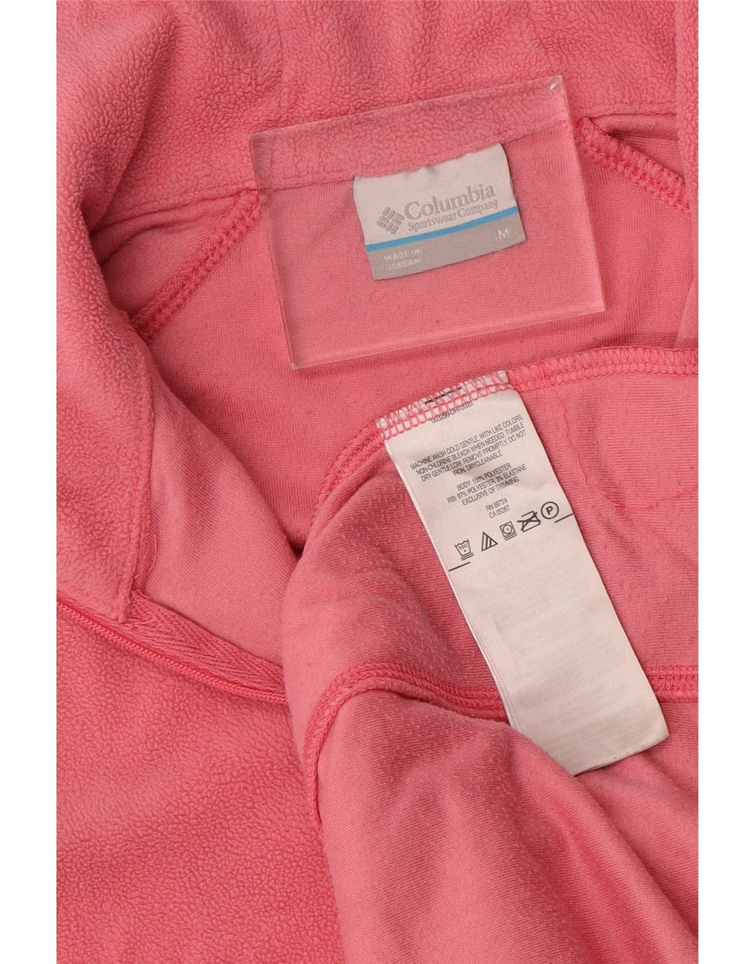 COLUMBIA Fleecetrøje med lynlås til kvinder UK 12 Medium Pink Polyester