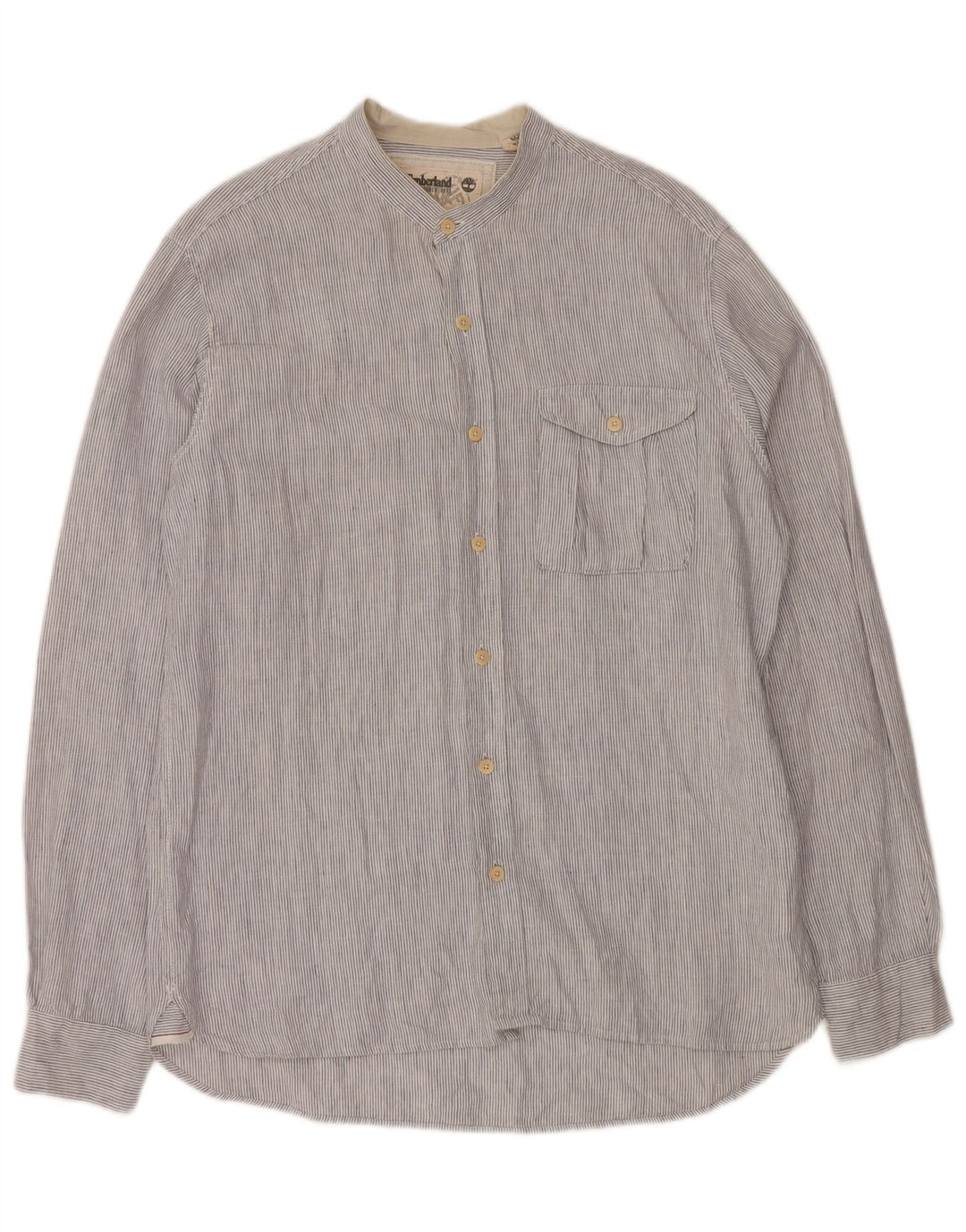 TIMBERLAND Herre Regular Fit Skjorte Large Blue Pinstripe Linen