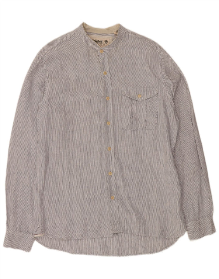TIMBERLAND Herre Regular Fit Skjorte Large Blue Pinstripe Linen