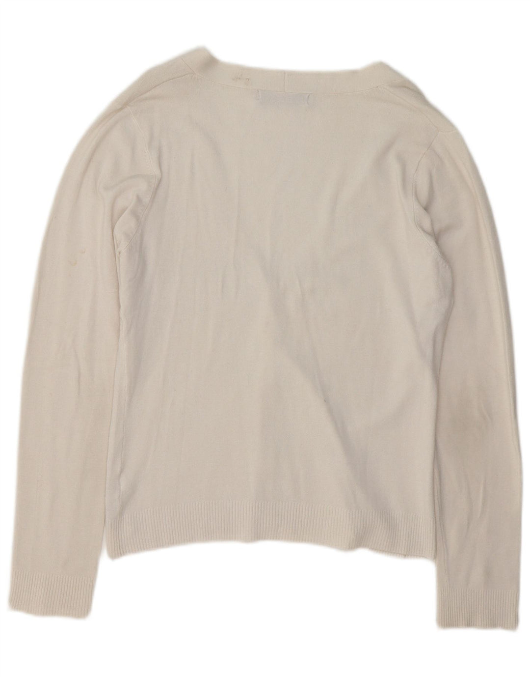 Zara Dame Cardigan Sweater UK 16 Large White Rayon
