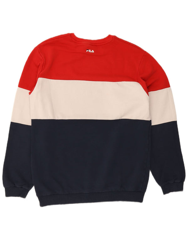 Fila Mens Graphic Sweatshirt Jumper Medium Multicoloured Colourblock Cotton