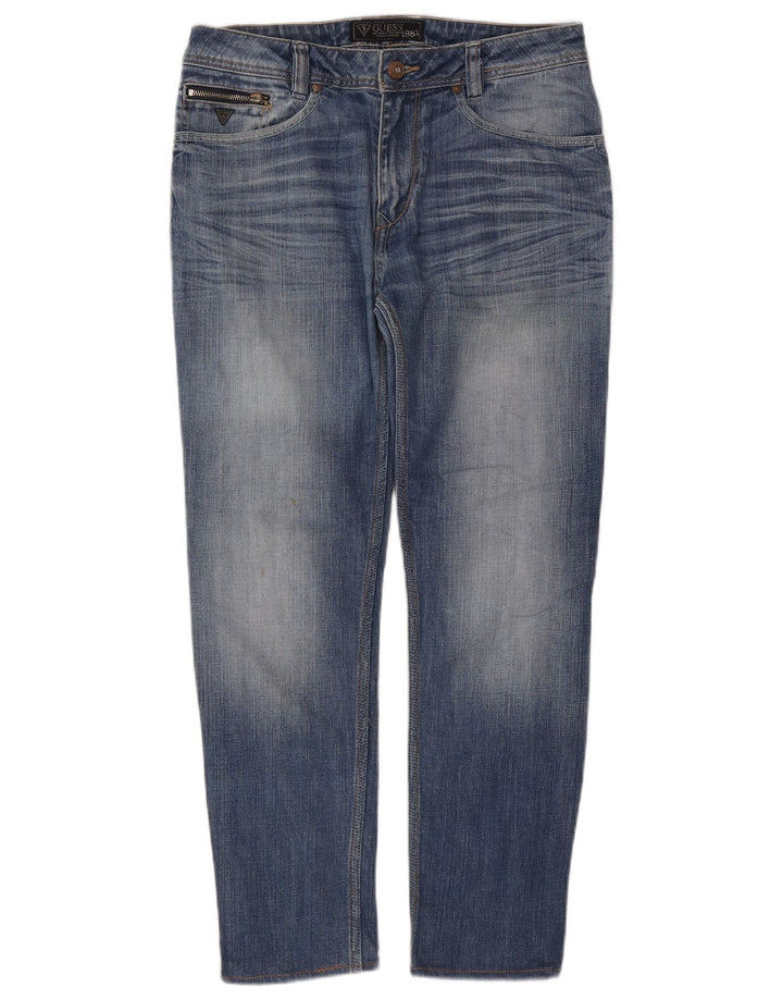 Guess Straight Jeans til mænd W32 L29 blå bomuld