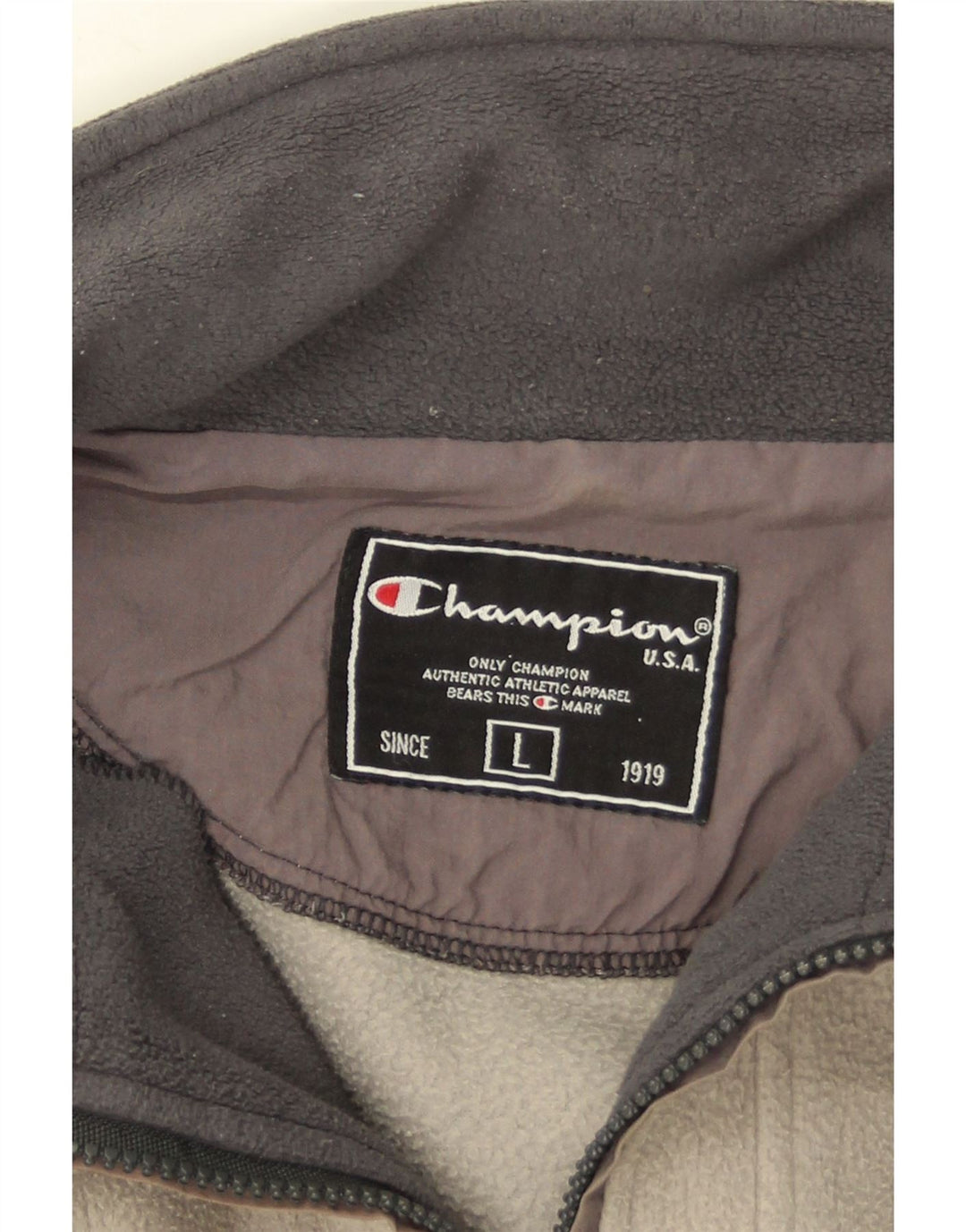 Champion herre lynlås hals fleece jumper stor grå farveblok