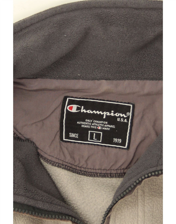 Champion herre lynlås hals fleece jumper stor grå farveblok