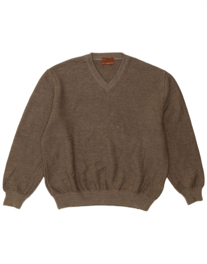 Marks & Spencer Herre V-hals sweater Medium Khaki