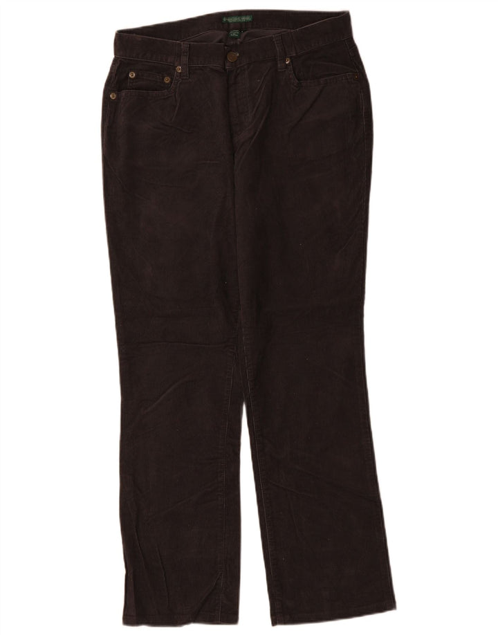 RALPH LAUREN Lige fløjlsbukser til kvinder US 8 Medium W30 L28 Grå