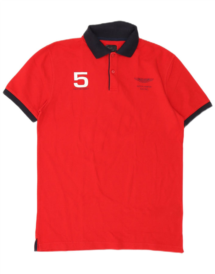 Hackett Herre Grafisk Rugby Polo Shirt Medium Rød Bomuld