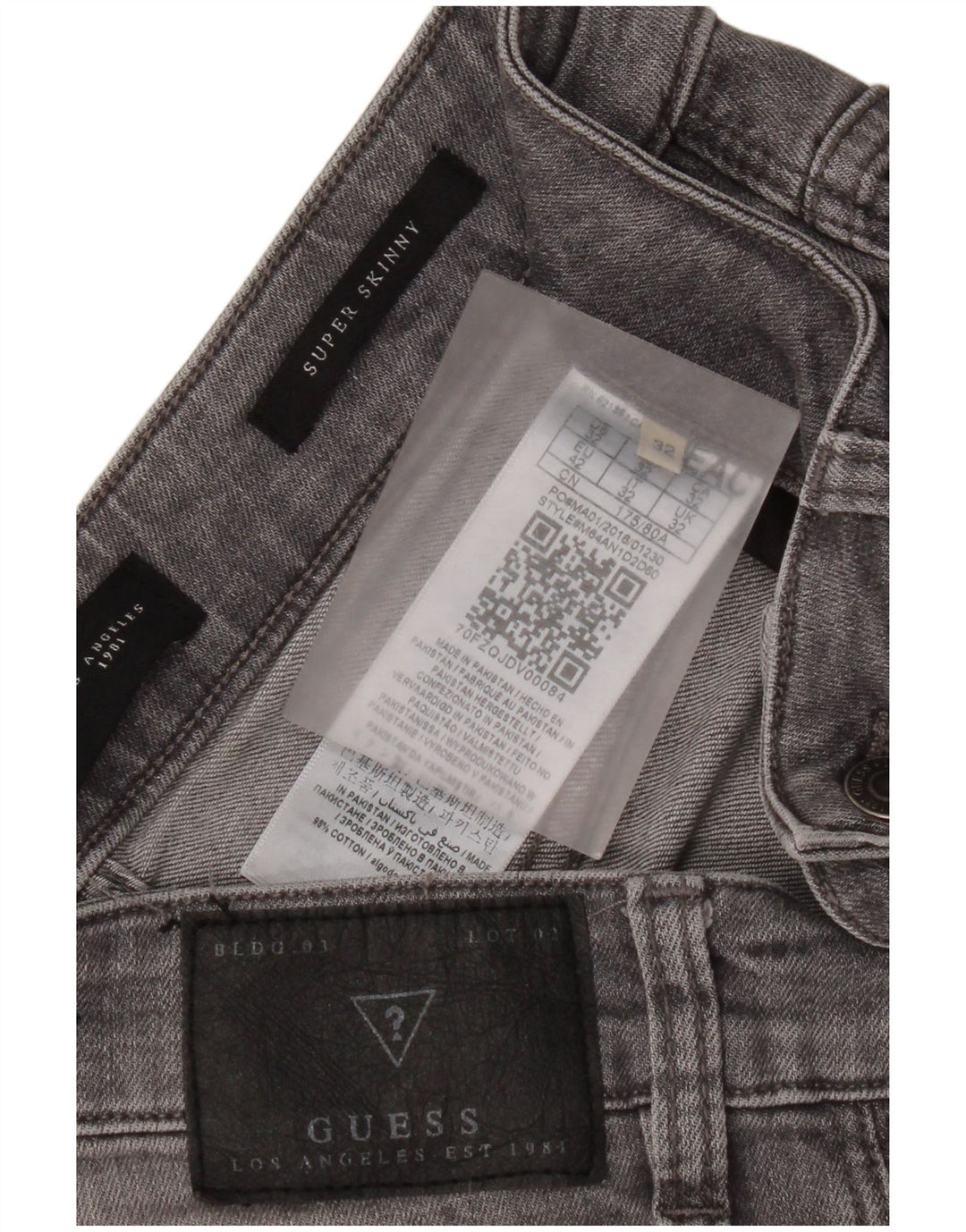 Guess Super Skinny Jeans til kvinder W32 L32 Grå bomuld