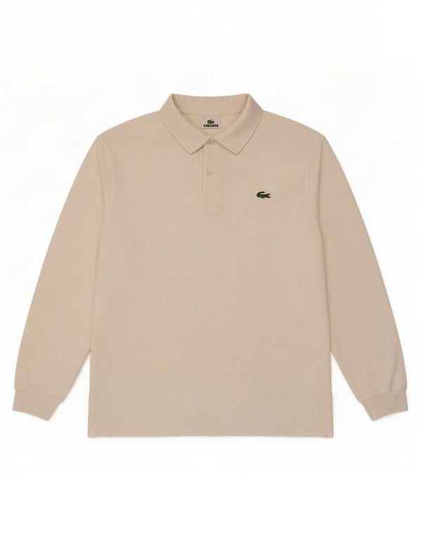 Lacoste Mens Long Sleeve Polo Shirt Size 4 Medium White