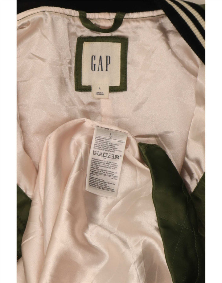 Gap Womens Oversized Quiltet Overfrakke UK 16 Large Green Polyester