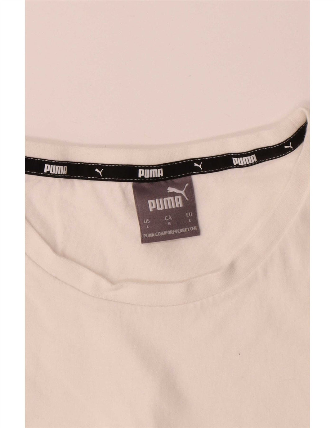 Puma Herre T-Shirt Top Stor Hvid Bomuld